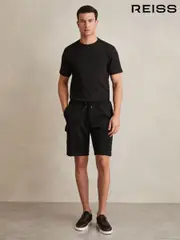 Reiss Black Oliver Interlock Cargo Shorts (F06889) | $180
