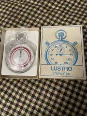 New In Box Swiss Made Lustro Mechanical Wind Up Vintage Stop Watch