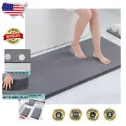 Memory Foam Bath Mat 47x24 - Extra Soft, Non-Slip, and Absorbent Dark Grey