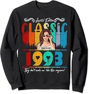 [X.Style] Lindsay Name Mom Womens Born in 1993 Mother's Day Sweatshirt ds1374 Sweater (XL) Black