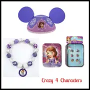 Disney Princess Sofia the First Fan Pack 1 Ears Necklace Earrings IN NSW