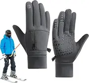 [LeoLeozz] Winter Touchscreen Gloves, Waterproof Winter Gloves Touchscreen Pocket Mittens, Cold Weather Anti-Slip Riding Snowboard Gloves for Hiking, Running, Cycling Outdoor Activities