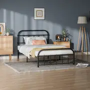 ALFORDSON Metal Bed Frame King Single Size Base Platform Black
