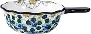 Soup Bowls with Handles Noodle Ramen Curry Bowl,French Onion Soup Bowl,500ml Ceramic Bowl Microwave and Oven Safe,22x15x7cm-boho red-8.5" 17oz(Color:Blue and Flowers)