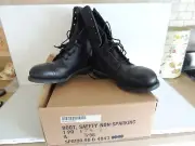 NIB WOMEN'S SAFETY BLK COMBAT BOOTS MILDEW & WATER RESISTANT SIZE 7.5 R