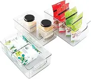 InterDesign Home Kitchen, Pantry, Refrigerator, Freezer Storage Organizer Bins with Handles - Set of 3, Clear