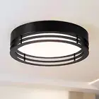 Dimmable Black Flush Mount Ceiling Light, Modern round LED Ceiling Lights Fixtur