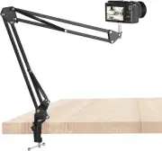 Heavy-Duty Overhead Tripod with Articulating Boom Arm for Cameras and Phones