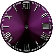 [WUYONGSI] 1pc 28.5mm Sunburst Roman Numeral Black Blue Green Red Sterile Watch Dial Fit NH35/NH36/4R/7S Movement Calendar Window(Purple)