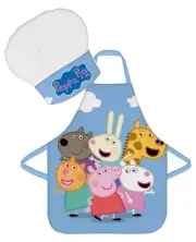 Peppa Pig Friends Kids Baking Apron and Chef Hat Set