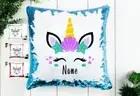 Personalised Sequin Mermaid Cushion Pillow Cover name(s) gift for new partners