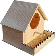 Wood Parakeet Nesting Box, Wooden Bird Houses - Decorative Wooden Bird Houses, Outdoor Bird Houses | Ventilated with Perch Feeder Warm Breeding Habitat for Hummingbird Parrot Cockatiel Orchard Garden