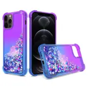 Reiko Shiny Flowing Glitter Liquid Bumper Case for Apple iPhone 12 Pro Max in Pu