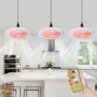 AU Enclosed Ceiling Fan W/Light&Remote Adjustable Timing Mini Ceiling Fan