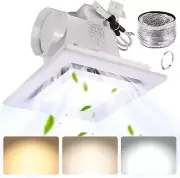 Square Bathroom Exhaust Fan with LED Light, Adjustable Color Temperature(3000K/4