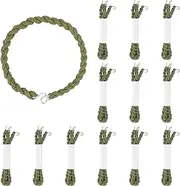 [Molain] 24 Pieces Military Elastic Boot Straps Shoelace Boot Blousers Military Leg Straps Blousing Garters with Metal Hooks (Green), Green, Long