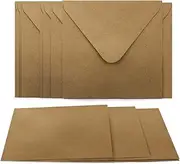 30 Envelopes + Folding Cards Square – Card Set Made of Kraft Paper – Blank Folding Cards 220 g/m² 13.5 x 13.5 cm – Natural Envelopes 90 g/m² 14 x 14 cm