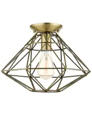 Livex Lighting Geometric Brass-Flush Mount