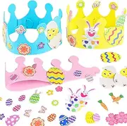 Easter Crown Kits, Easter Bonnet Kit for Kids DIY with Easter Eggs, Bunny Chick Easter Crafts for Kids