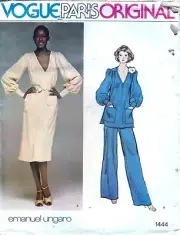 Vogue 1444 rare pattern 70s Emanuel Ungaro uncut size 14 dress tunic pants