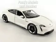 Porsche Taycan Turbo S 1/24 Scale Diecast Model by Bburago - WHITE