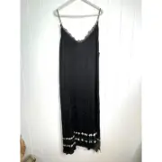 One Teaspoon Delirious Slip Dress in Black with Tie Dry Hem NWT Size XL