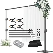 Fatazoii Backdrop Stand Heavy Duty, 2m x 3m Adjustable Background Frame with Metal Base, Pipe and Drape Support Kit for Photo Booth Video Studio Decoration Wedding Birthday Party Events