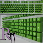 104Pcs Green White Full Size Key PBT Double Shot Keycaps LED Mechanical Keyboard