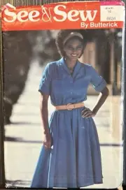Vintage See & Sew 6634 Sewing Pattern Misses Shirtdress Size 14 Uncut