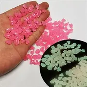 1200PCS Glow in The Dark Garden Pebbles, Christmas Glow in The Dark Rocks Outdoor, Luminous Pebbles Glow Stones for Landscape, Indoor/Outdoor Yard Décor (Color : Pink2)