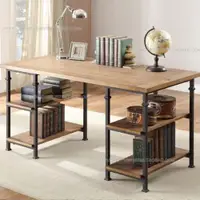 在飛比找ETMall東森購物網優惠-loft美式工業風復古鐵藝實木電腦桌臥室家用辦公桌書房書桌寫