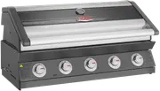 BeefEater 1600 Series Dark 5 Burner Built In BBQ w/ Cast Iron Burners & Grills