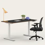 Recess Ergo Bundle | Ergonomic Chair Desk | Home Office Furniture Packages, Night / Small - 120W x 70D (cm) / Blackout/White