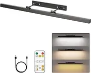 EAYOYAE Large Battery Operated Wireless Picture Light，Rechargeable 39.4inch Painting Display Light,Remote Control Wall Lights with Three Modes and Timing for Art Frame