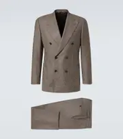 [Thom Sweeney] Thom Sweeney Prince of Wales check wool suit AU 96 brown