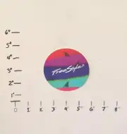 Freestyle Watch Sharks Multi-Color 3.5" Round Sticker 2c