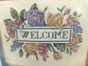 WELCOME 12" x 16" by Ann Benson Counted Cross Stitch Kit #C033 - WOOL Yarn