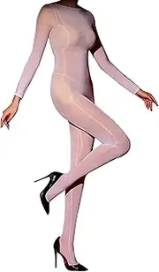 [HTRUIYA] Women's Oil Shiny Bodystocking Sexy Full Bodystocking 8D Nylon Sheer Pantyhose High Elastic Tights
