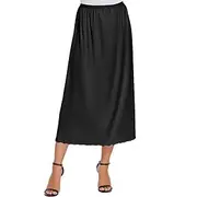 Elegant 1950s Midi Under Skirt Half Slip Satin Skirt Lace Women's Dailywear Bachelorette Party Adults' Skirt All Seasons