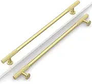 10 Pack 10''(254mm) Brushed Gold Cabinet Pulls Kitchen Cabinet Handles Gold Drawer Pulls Cupboard Hardware for Cabinets CK0083