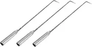 NULYLU 3pcs Briquette Hook Fire Pit Poker Fireplace Poker Handheld Poker for Fireplace Fire Place Tools Iron Fireplace Poker Fireplace Tongs Household Fireplace Poker Fire Tools