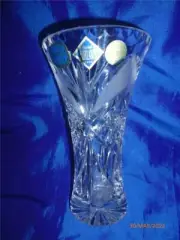 STUNNING BOHEMIA CRYSTAL JIHLAVA HAND CUT VASE CZECHOSLOVAKIA
