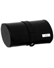 Bey-Berk Monogrammed Black Leather Watch & Cufflink Travel Case, (A-Z)