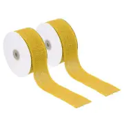 2" Wide 10 Yards Burlap Fabric Ribbon 2pcs Jute Crafts Roll Wrapping Yellow