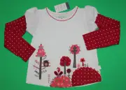4 NWT Pumpkin Patch FROM RUSSIA WITH LOVE Red White Stretchy SHIRT Top Girls
