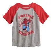 Jumping Beans Spider Man T-shirt Boys Size 2T Valentine's Day Raglan Graphic Tee