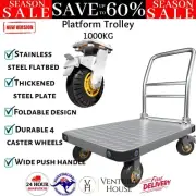 1000KG Heavy Duty Foldable Platform Trolley Steel Truck Flatbed Dolly Push Cart