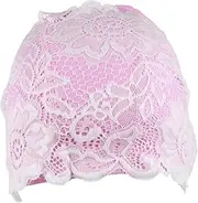 SUPVOX Fashionable Women's Pu Lace Cap Unisex Swimming and Bathing Cap Elastic Fit
