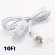 10Ft 18/2 300V SPT-1 Lamp Cord with Switch White US