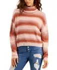Hooked Up by Iot Juniors’ Spacedye-Striped Turtleneck Sweater, Rust Ombre Spa...